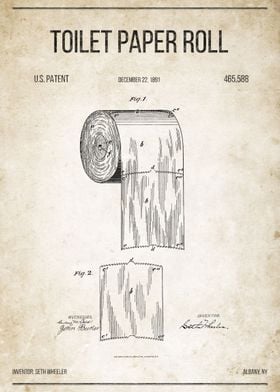 Toilet Paper Roll U.S. Patent #465,588 