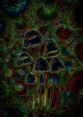 'Magic psychedelic mushroom' Poster by JP Voodoo | Displate