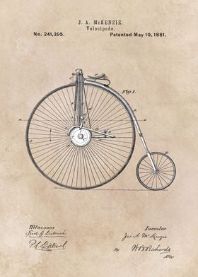 patent art McKenzie Velocipede 1881