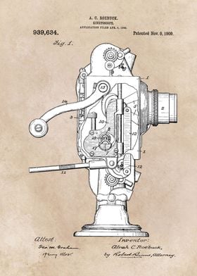 patent art Roebuck Kinetoscope 1909