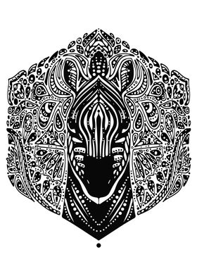 Zebra Mandala - Intricate Black and White