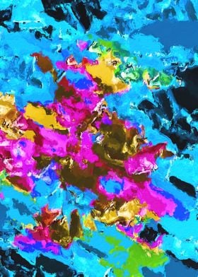 psychedelic splash painting abstract texture in bl