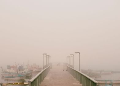 Misty pier