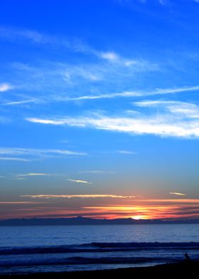 Sunset Ocean Blue