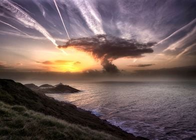 Swansea Bay mushroom cloud sunrise