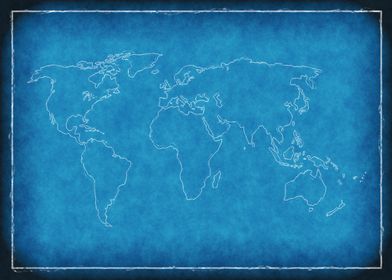 World map blueprint