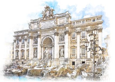 Trevi Fountain Rome Italy