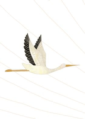 Flying stork