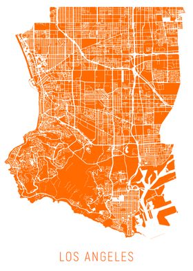 Los Angeles Map Orange
