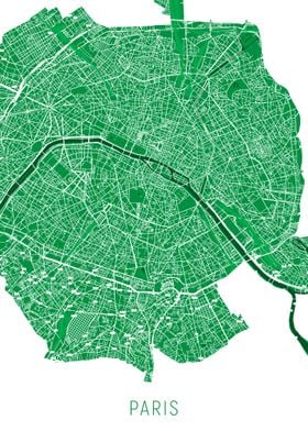 Paris Map Green