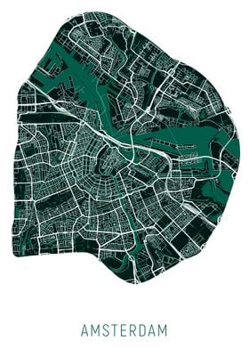 Amsterdam Map Green