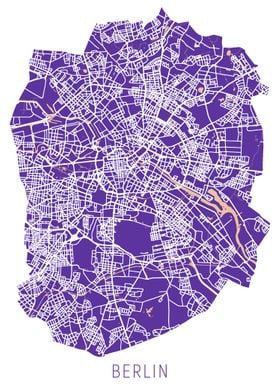 Berlin Map Purple