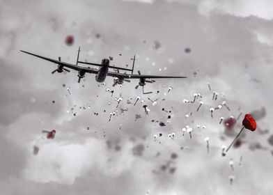 Lancaster Bomber Poppy Drop