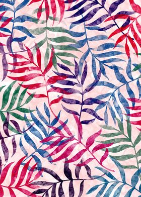 Watercolor Tropical Palm Leaves