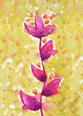 Abstract watercolor floral illustration of a loose