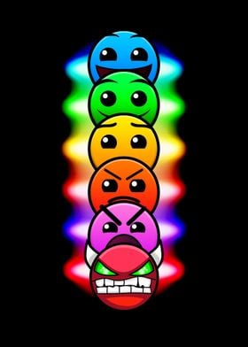 Geometry Dash Difficulty Faces poster