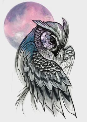 Moonlight Owl Poster By Artilley Displate