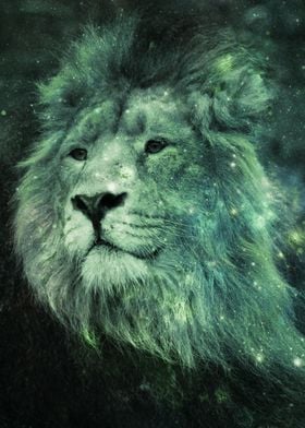 Leo Lion Pensive Green