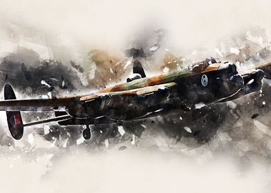 Avro Lancaster Bomber digital painting
