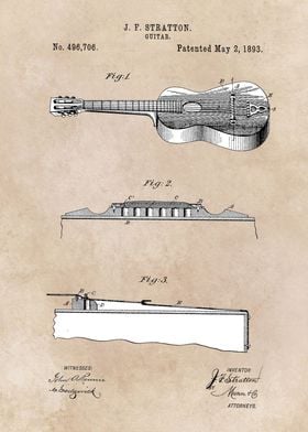 patent art Stratton Guitar 1893