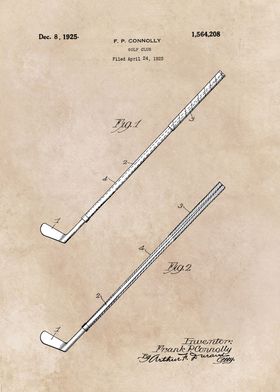 patent art Connolly Golf Club 1925