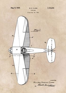 patent art Clark Airplane 1929