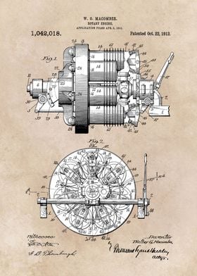 patent art Macomber 1912 Rotary Engine