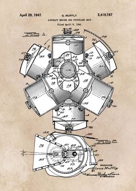 patent art Muffly Aircraft engine 1941