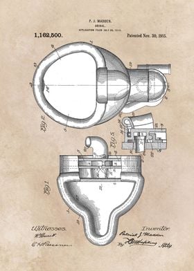 patent art Madden 1915 Urinal