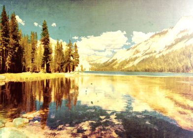 Lake & Mountains Oil painting 