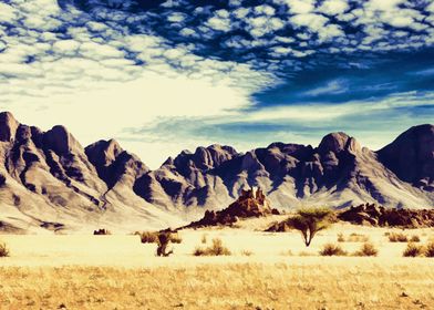 Desert & Mountains Oil painting 