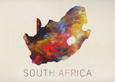 South Africa Watercolor Map