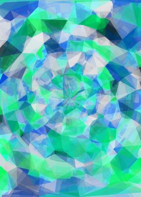 geometric polygon abstract pattern in blue and gre