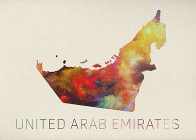 United Arab Emirates Watercolor Map