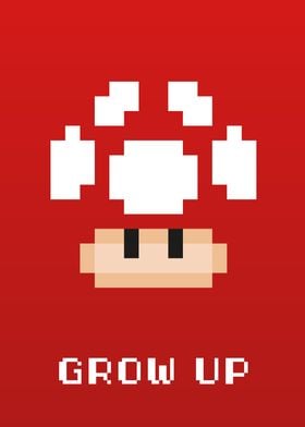 Mario Bros - Red Mushroom Pixel
