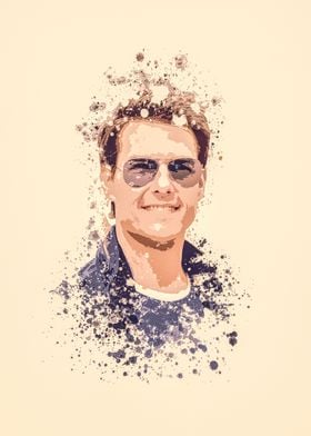 Tom Cruise splatter painting 