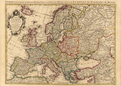 Europe vintage map - 1719