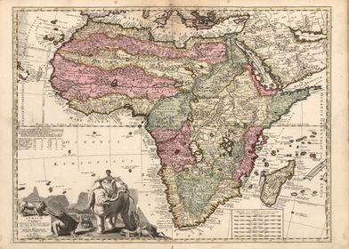 Africa vintage map - 1740