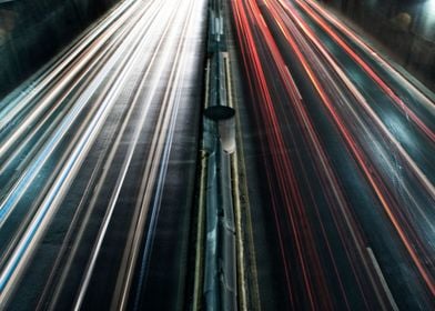 Photograph of some urban lights in a night scene