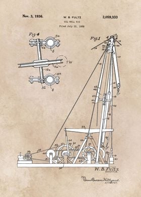 patent art Fultz Oil well rig 1936