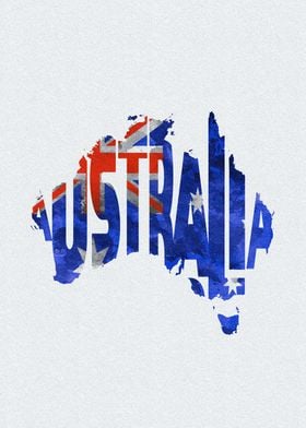 Australia Map Flag