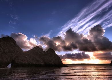 Monolithic Three Cliffs rock face at Gower