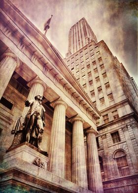 George Washington in front of Federal Hall