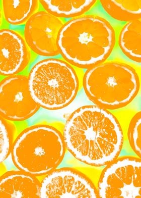 juicy orange pattern abstract with yellow and gree