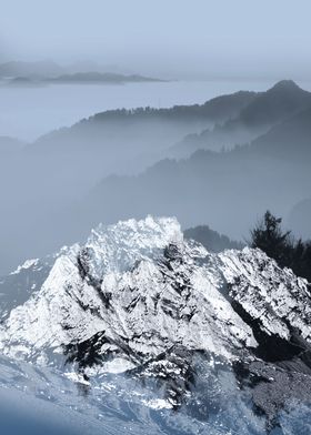 FOGGY BLUE MOUNTAINS