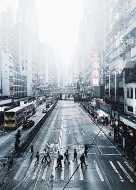 Smog covered Hong Kong