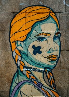 Street Art - Yellow Haired Woman