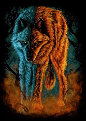 Fire and Ice Wolf