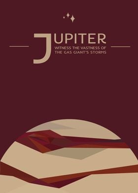 Jupiter Vintage Space Travel Poster