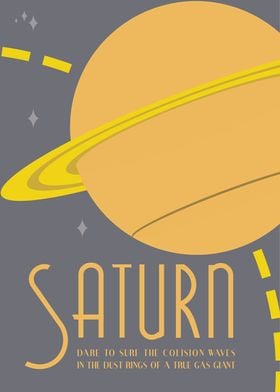 Saturn - Vintage Space Travel Poster